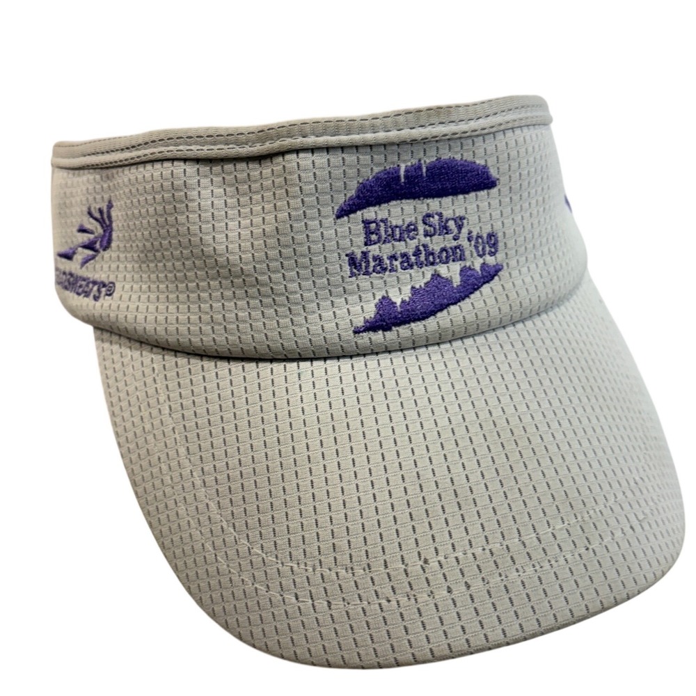Headsweats Blue Sky Marathon 09 Running Visor Grey Purple Cocona Mesh Hat Mens‎